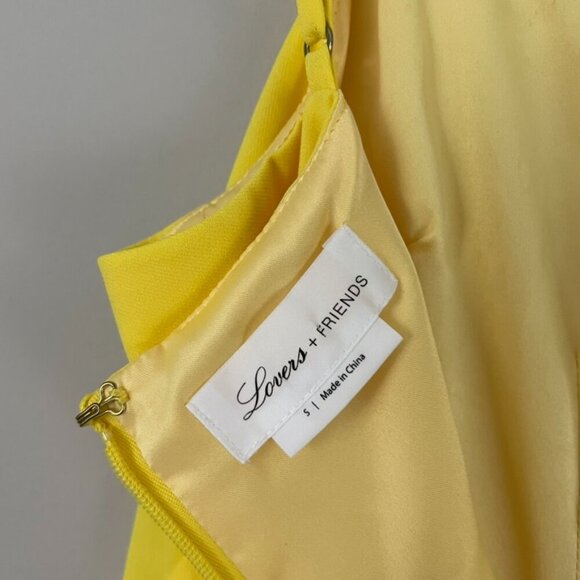 Lovers and Friends Teddy Ruffle Mini Dress in Yellow Size Small - Picture 3 of 7